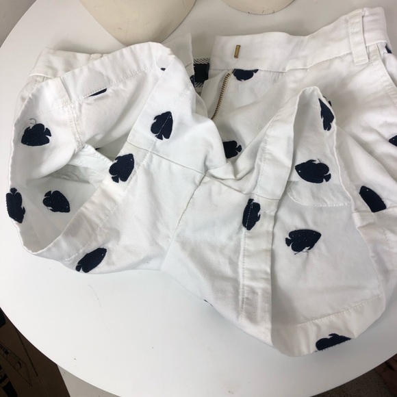 J Crew Chino White with Spade design shorts Size 4 - Picture 5 of 8